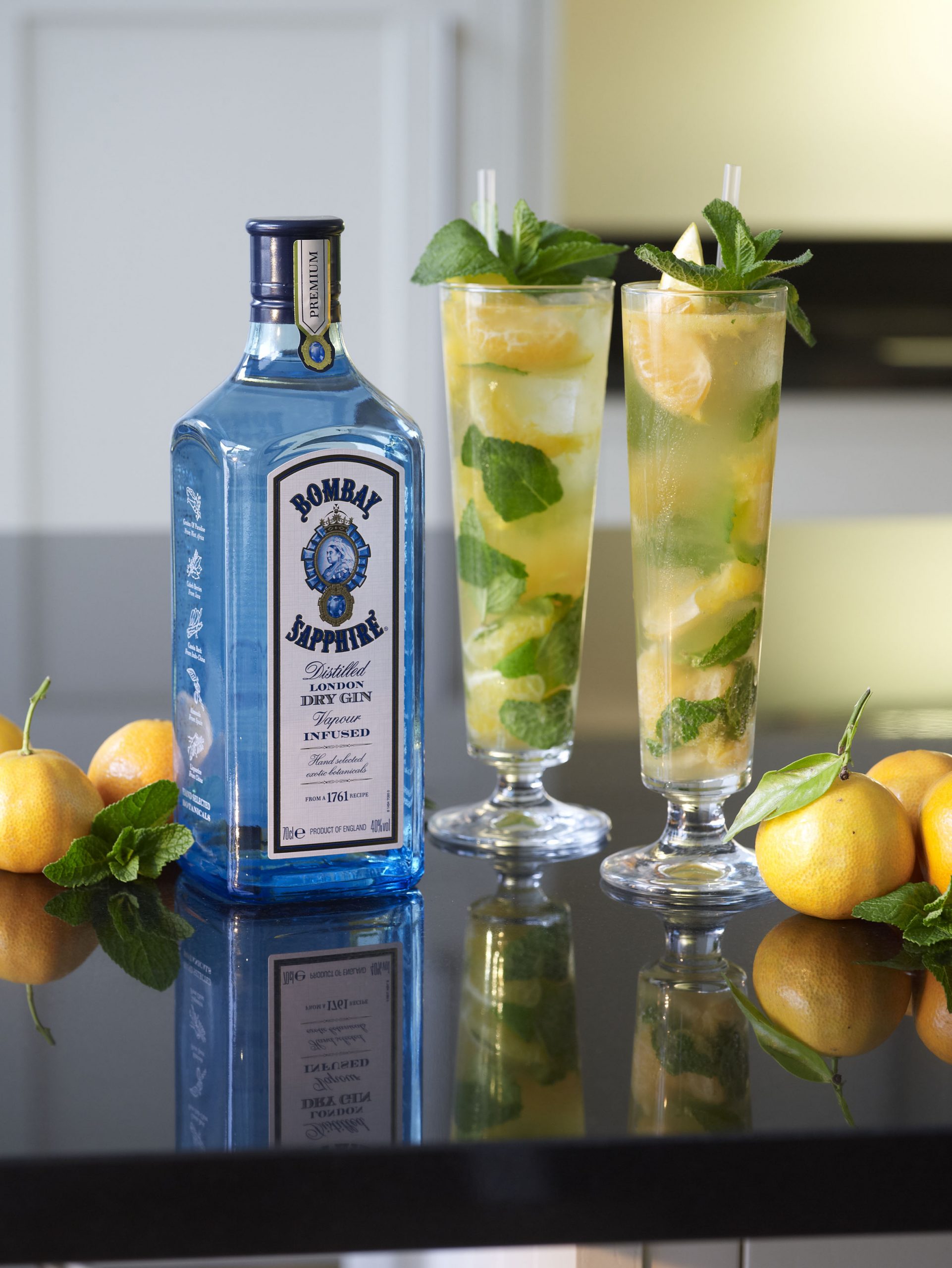 Bombay Sapphire Tangerine and Mint Collins
