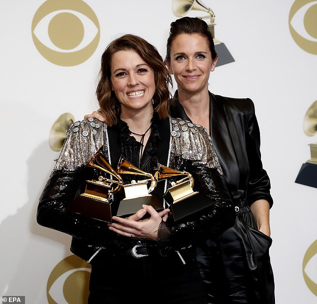 Brandi Carlile reacts to her 3 Grammy wins and standing ovation