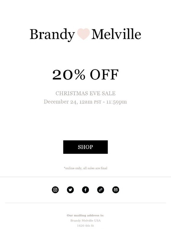 Brandy Melville USA Email Newsletters: Shop Sales, Discounts, and ...