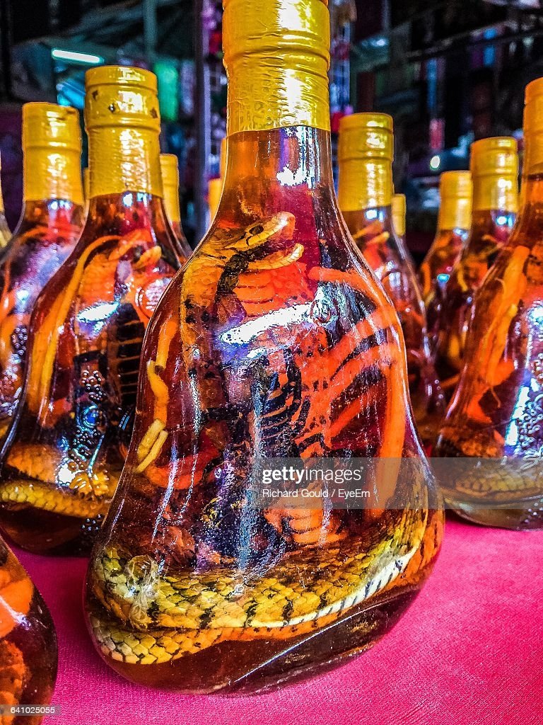 Closeup Of Cobra Whiskey In Bottle For Sale At Market ...