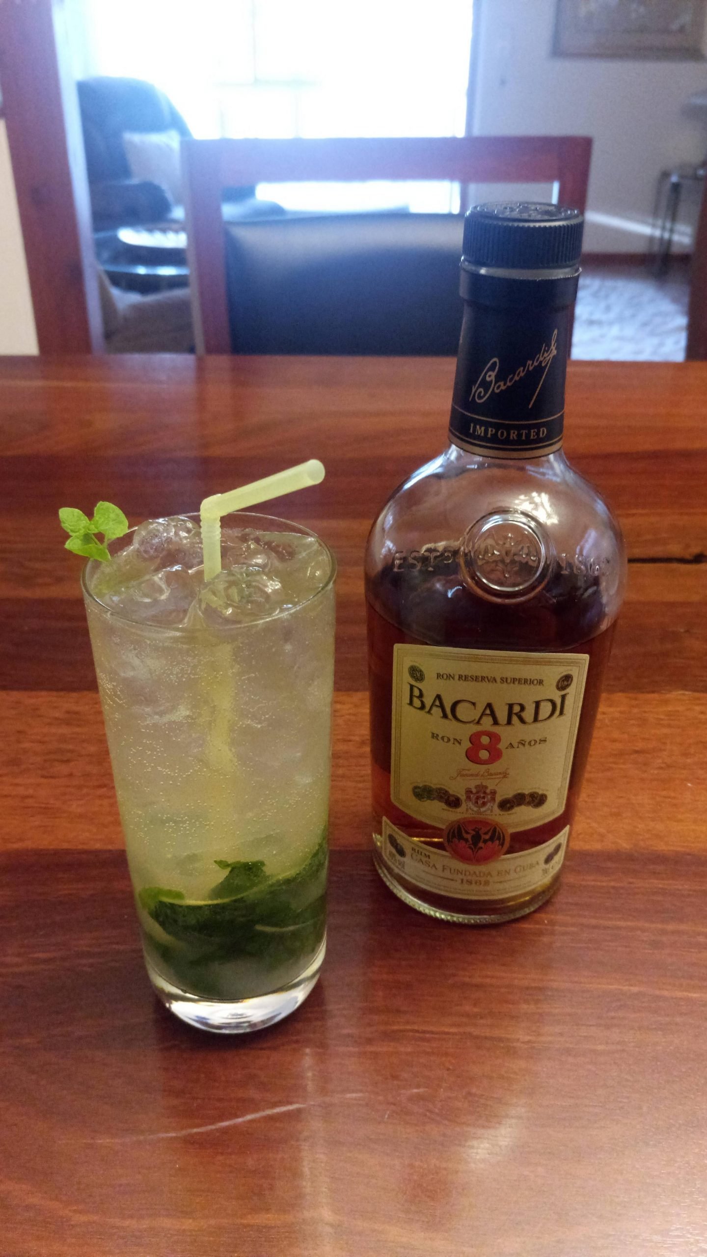 Dark rum mojito, a nice match for the summer weather we