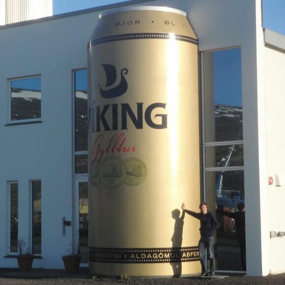 Giant Viking Beer Can  Akureyri, Iceland