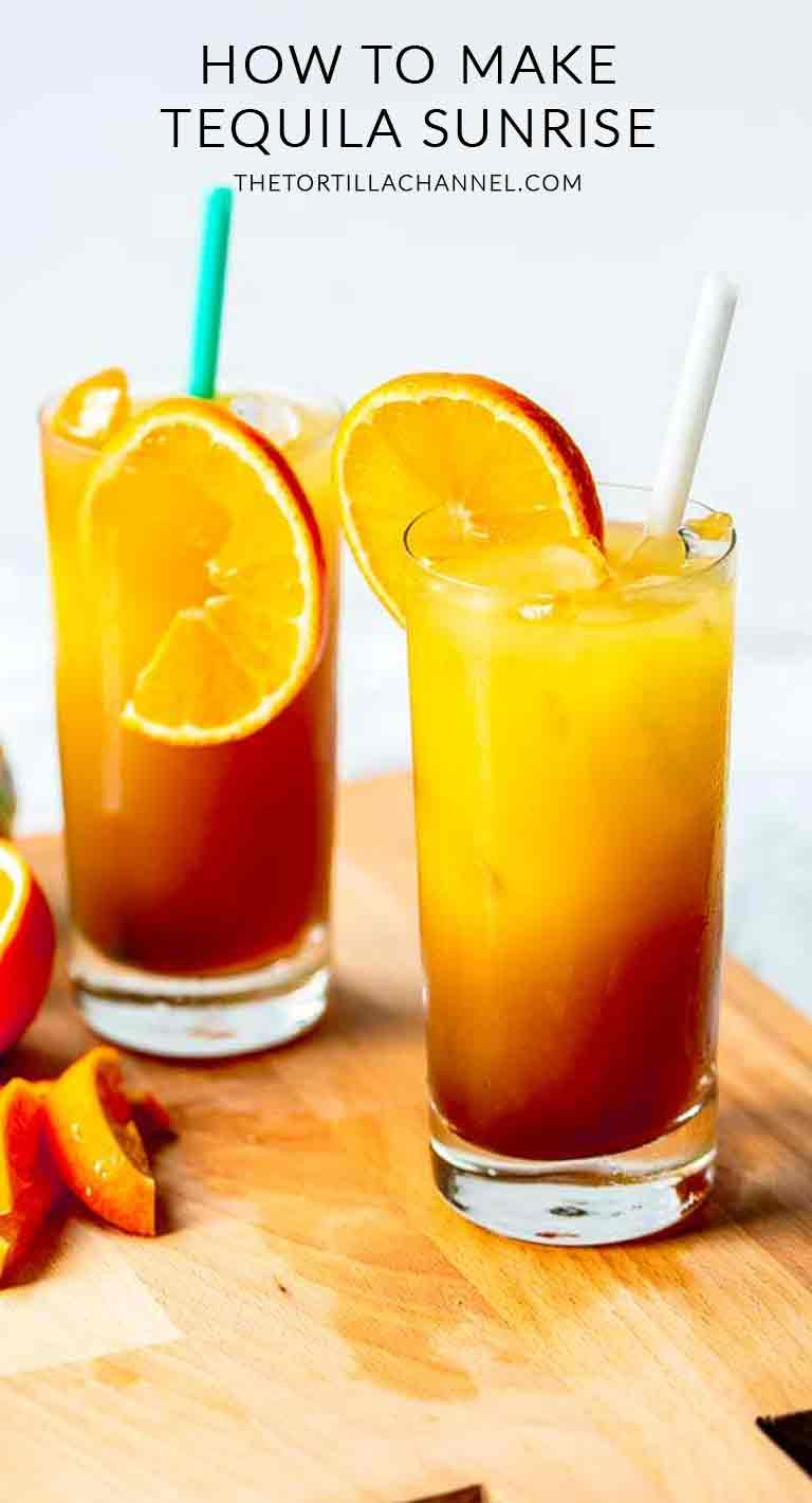 How to make a tequila sunrise cocktail {delicious}