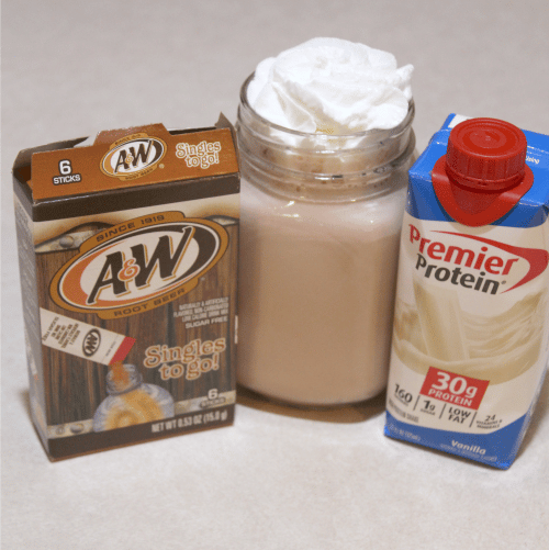 I am in love with making new protein shakes, and this Root Beer Protein ...