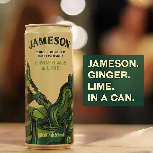 Jameson Irish Whiskey Ginger Ale &  Lime Mixed Drink