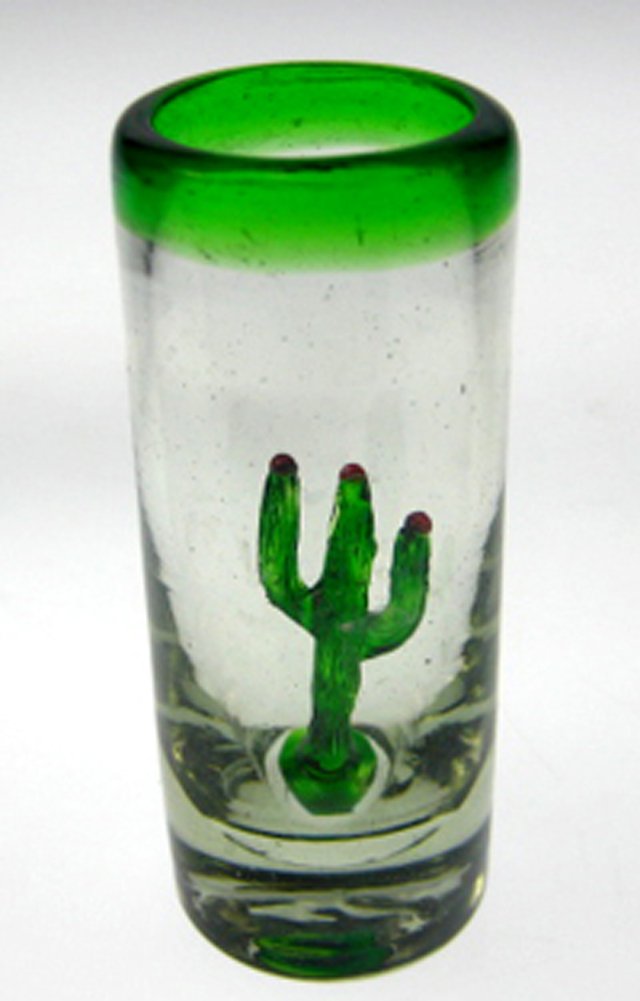Mexican SHOT Glasses, agave cactus for tequila, set of 24