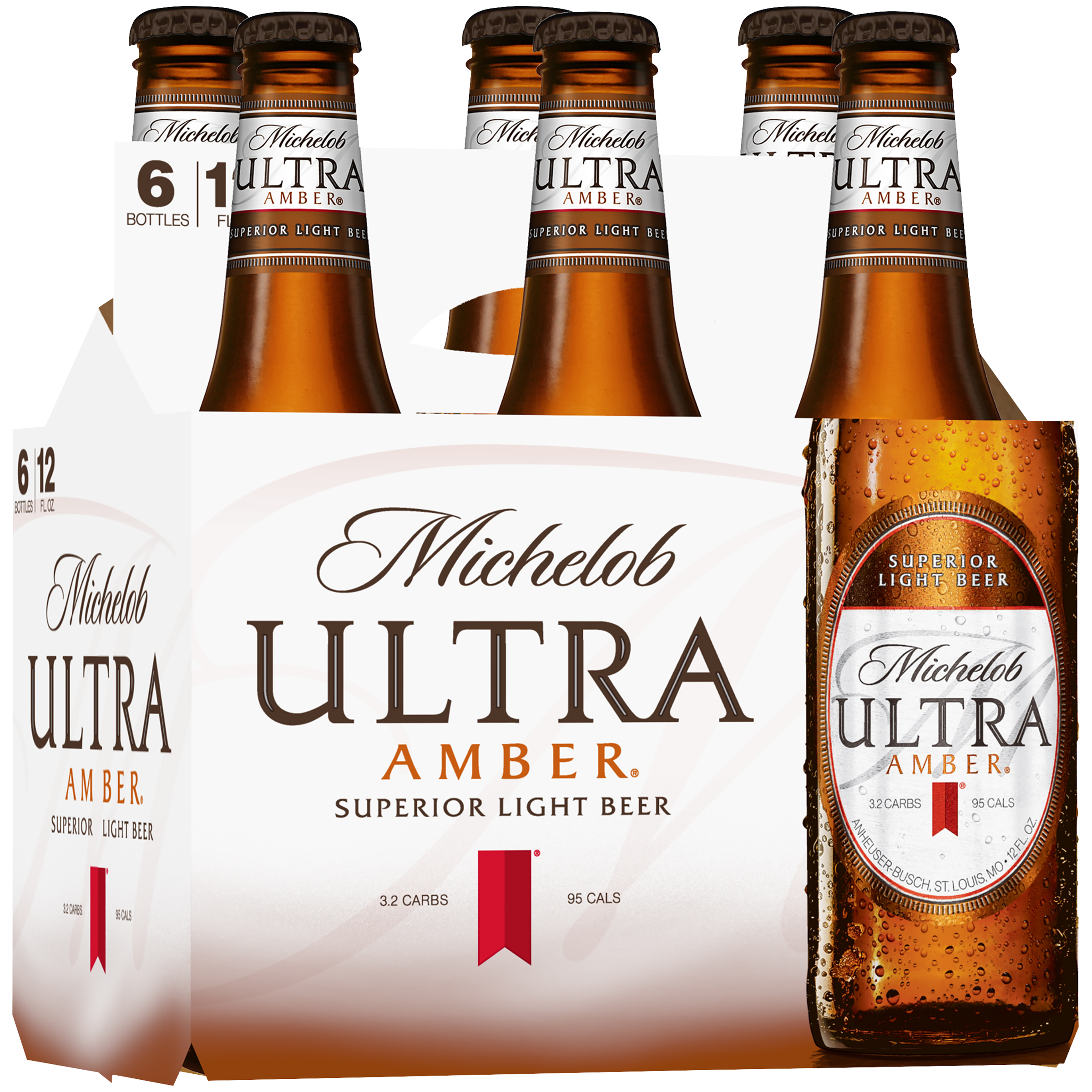 Michelob ULTRA Amber® Light Beer, 6 Pack 12 fl. oz. Bottles