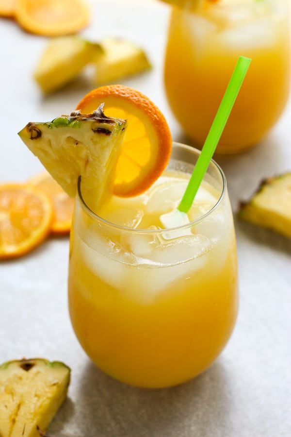 Pineapple and Orange Coconut Rum Cocktail