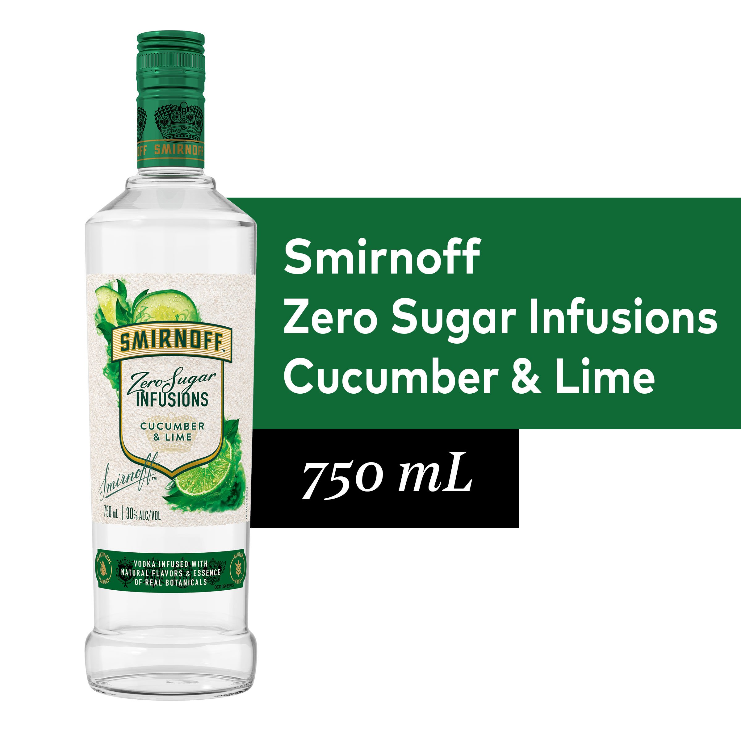 Smirnoff Zero Sugar Infusions Cucumber &  Lime, Vodka Specialty