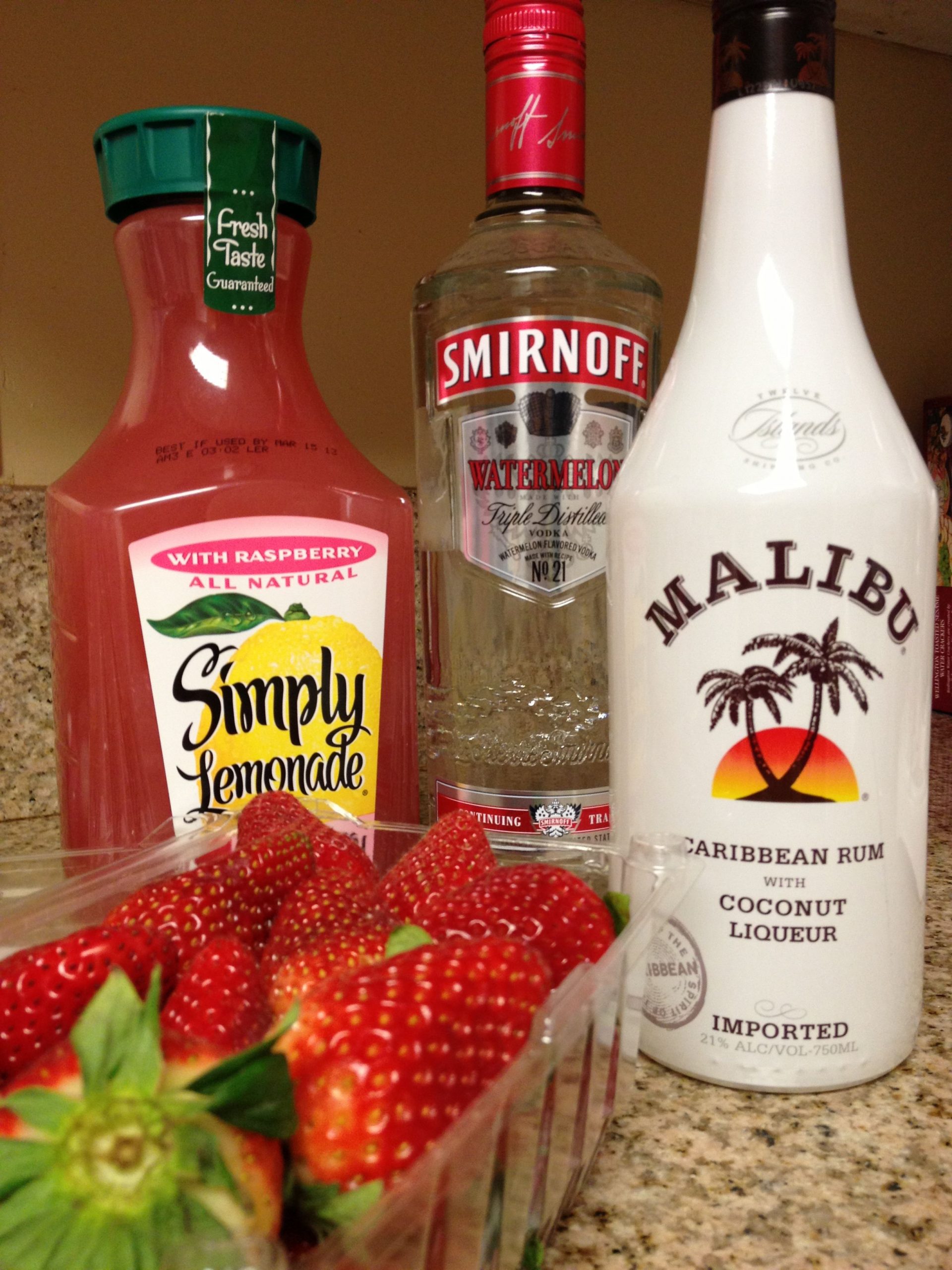 Sneaky beach cocktails! Mixed with watermelon Smirnoff vodka, Cocunut ...