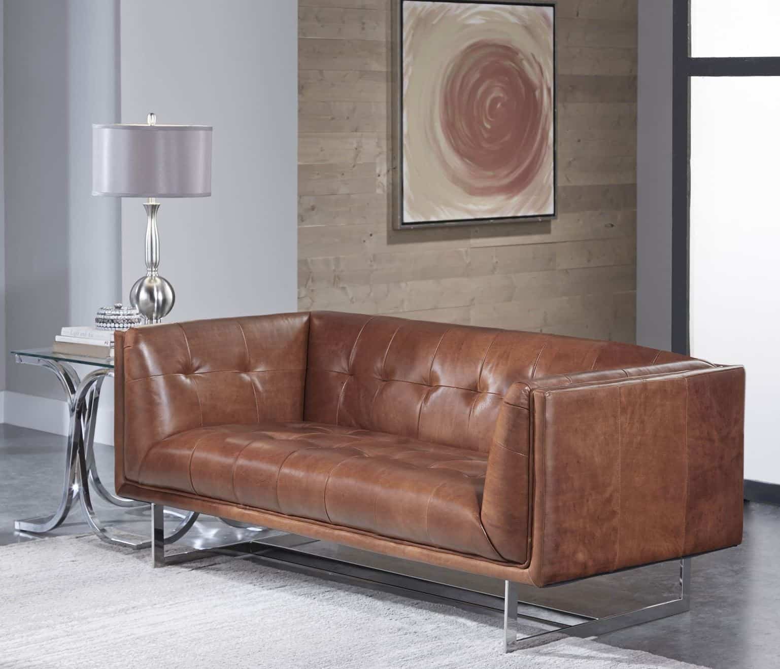 Teague Cognac Leather Living Room Set from Lazzaro (WH