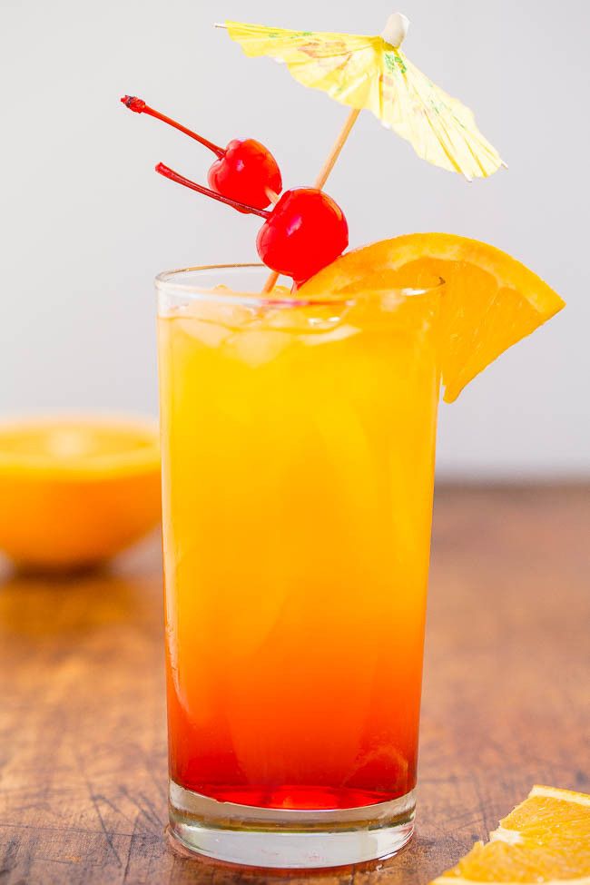 Tequila Sunrise (Easy Tequila Mixed Drink!)
