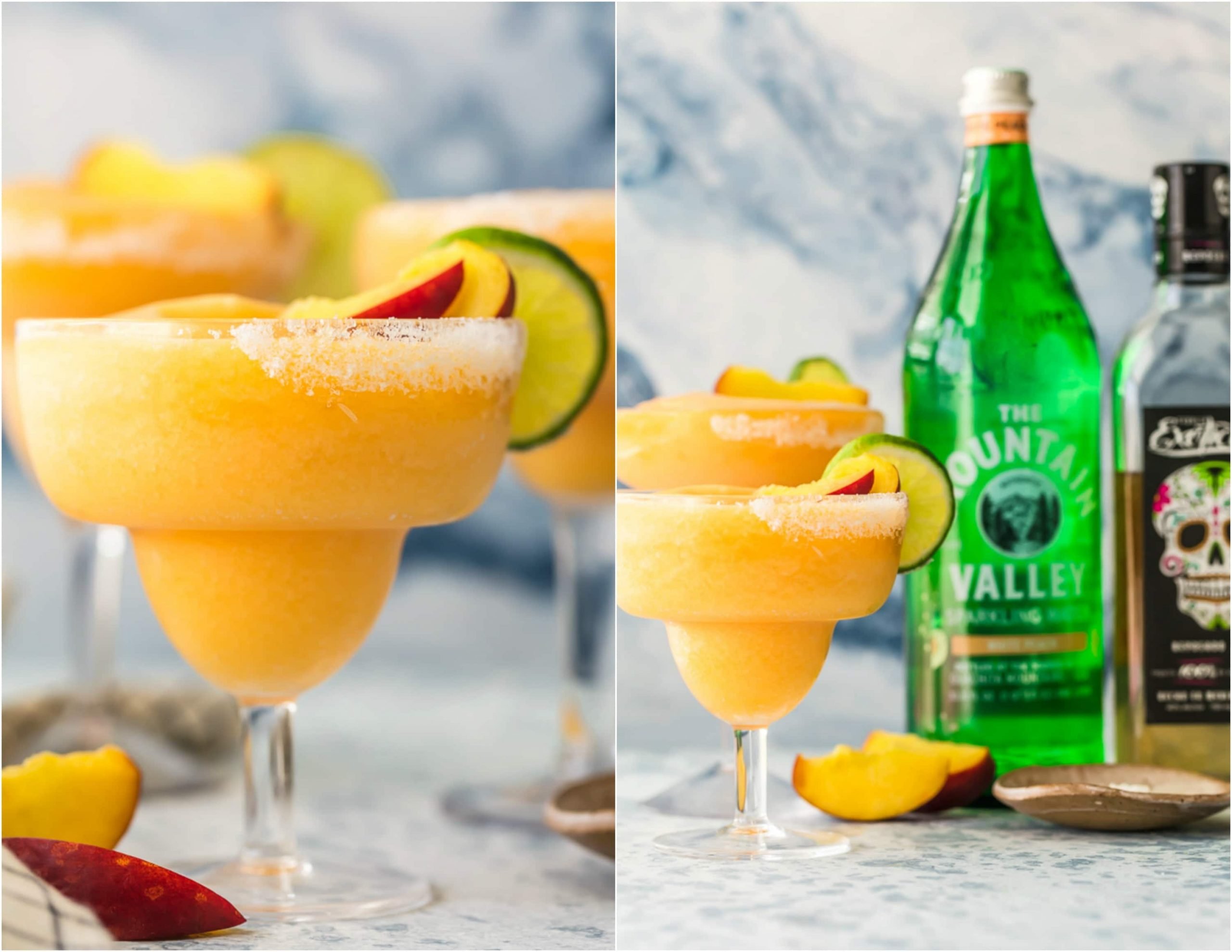 This Skinny Peach Frozen Margarita is Summer in a glass! I ...